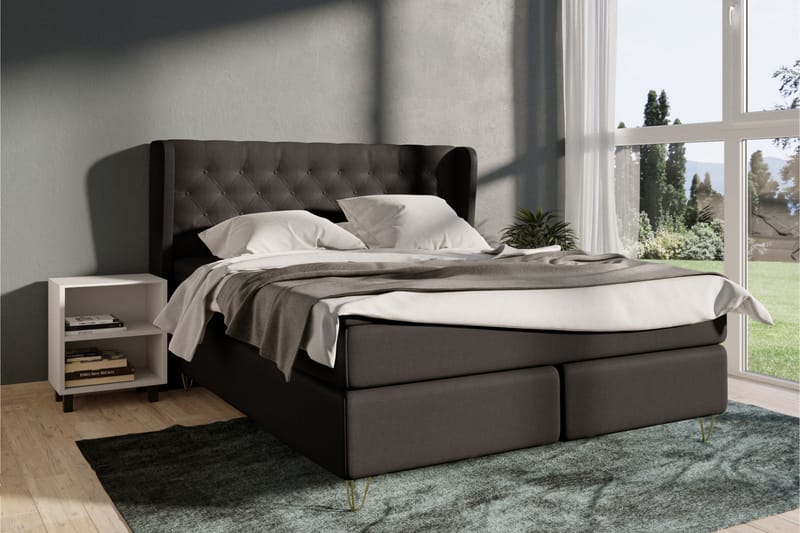 Select No 6 Komplett Sängpaket 160x200 F/M Latex/Memory - Mörkgrå/Metall V-form - Möbler - Säng - Komplett sängpaket