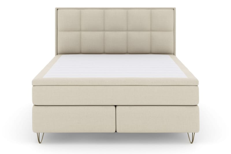 Select No 6 Komplett Sängpaket 210x210 Medium Latex/Memory - Beige/Metall V-form - Komplett sängpaket - Kontinentalsäng - Dubbelsäng - Familjesäng