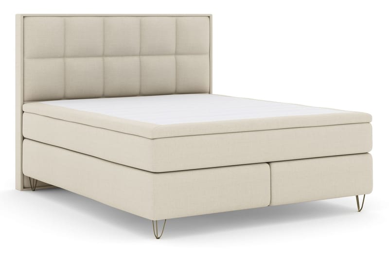 Select No 6 Komplett Sängpaket 210x210 Medium Latex/Memory - Beige/Metall V-form - Komplett sängpaket - Kontinentalsäng - Dubbelsäng - Familjesäng
