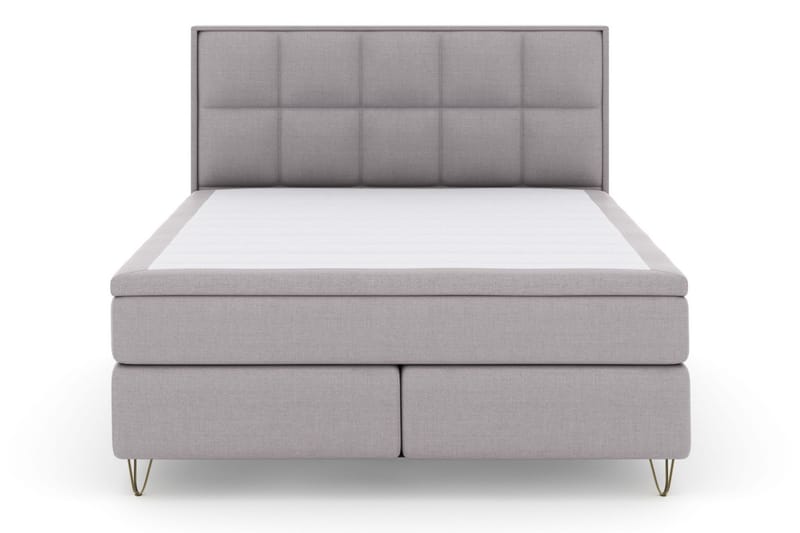 Select No 6 Komplett Sängpaket 210x210 Medium Latex/Memory - Ljusgrå/Metall V-form - Komplett sängpaket - Kontinentalsäng - Dubbelsäng - Familjesäng