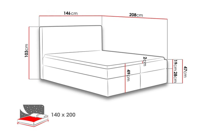 Laargard / Cosmo Sängpaket Kontinentalsäng 140x200 cm - Grön - Möbler - Säng - Komplett sängpaket