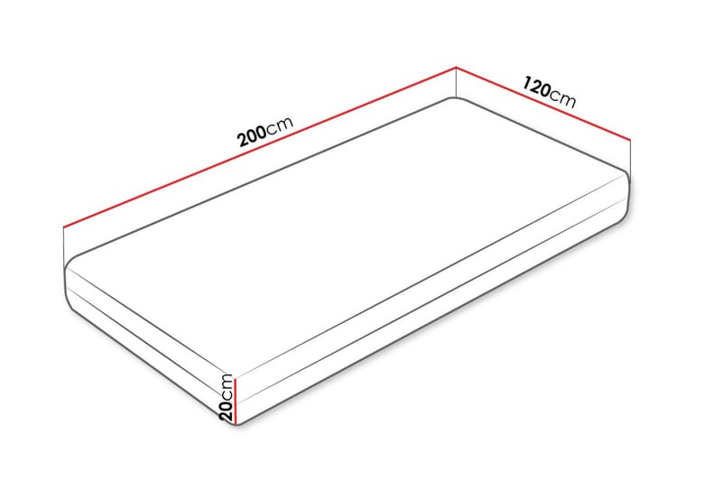 Afvan Resårmadrass 120x200 cm - Vit - Möbler - Säng - Madrasser - Resårmadrass & resårbotten