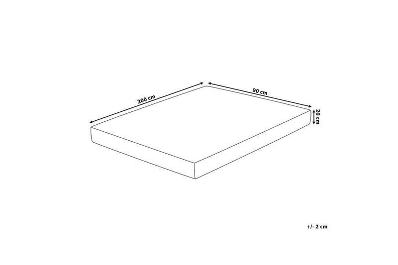 Freudig Madrass 90x200 cm Fast/Memoryskum - Vit - Bäddmadrass