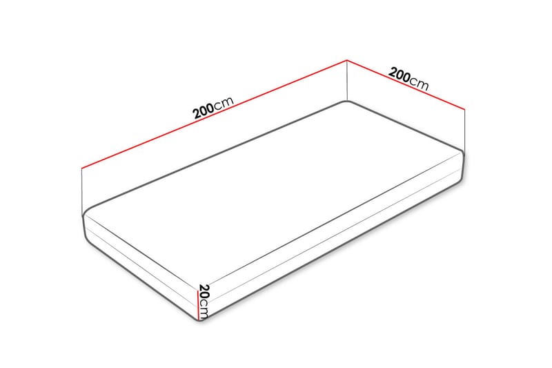 Hartsville Hard Madrass 200x200 cm - Vit - Möbler - Säng - Madrasser - Bäddmadrass