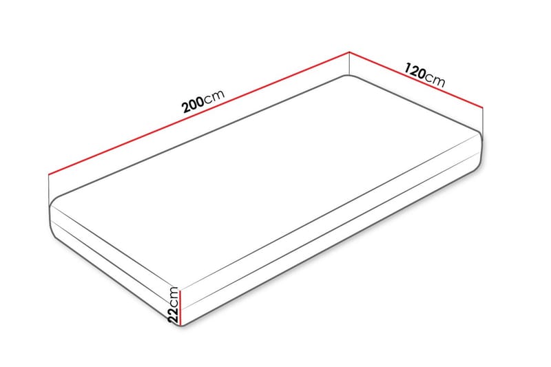 Bortan Resårmadrass 120x200 cm - Vit - Möbler - Säng - Madrasser - Resårmadrass & resårbotten