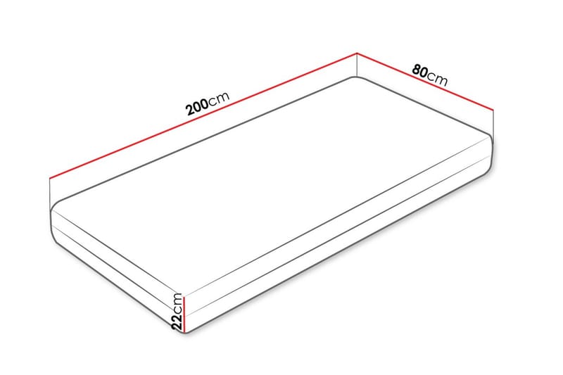 Bortan Resårmadrass 80x200 cm - Vit - Möbler - Säng - Madrasser - Resårmadrass & resårbotten