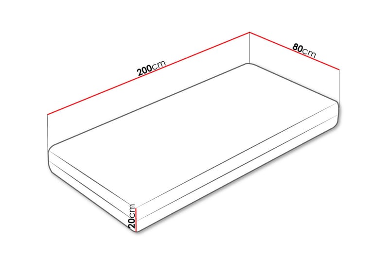 Elsanor Resårmadrass 80x200 cm - Vit - Möbler - Säng - Madrasser - Resårmadrass & resårbotten