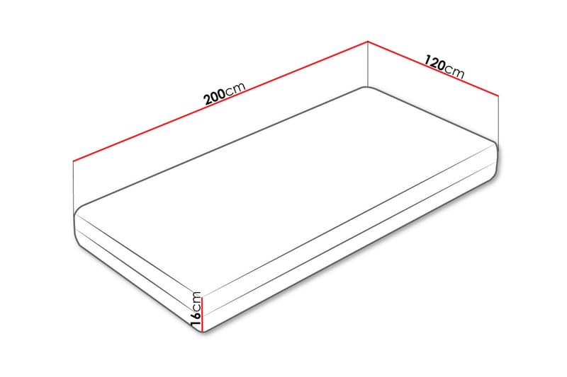 Fynlee Skummadrass 120x200 cm - Vit - Möbler - Säng - Madrasser - Skummadrass