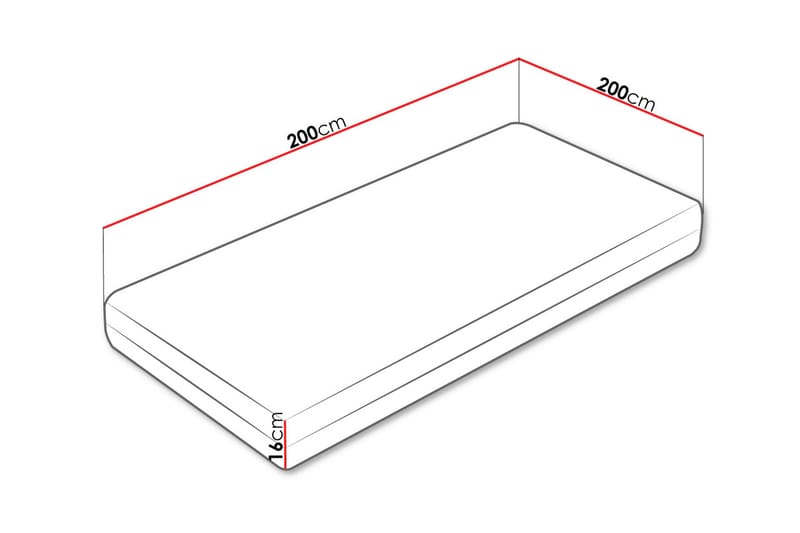 Fynlee Skummadrass 200x200 cm - Vit - Möbler - Säng - Madrasser - Skummadrass