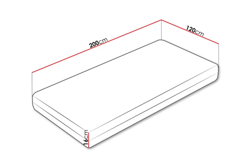 Gamini Skummadrass 120x200 cm - Vit - Möbler - Säng - Madrasser - Skummadrass