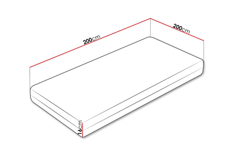 Gamini Skummadrass 200x200 cm - Vit - Möbler - Säng - Madrasser - Skummadrass