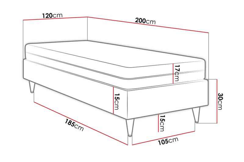 Adeliza Ramsäng 120x200 cm - Sammet/Beige/Trä/Metall - Ramsäng