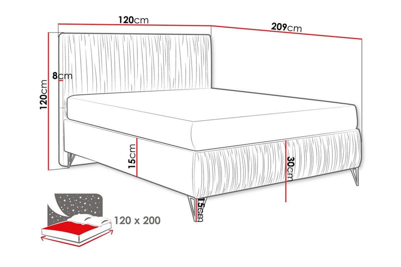 Gortin Ramsäng 120x200 cm - Ramsäng