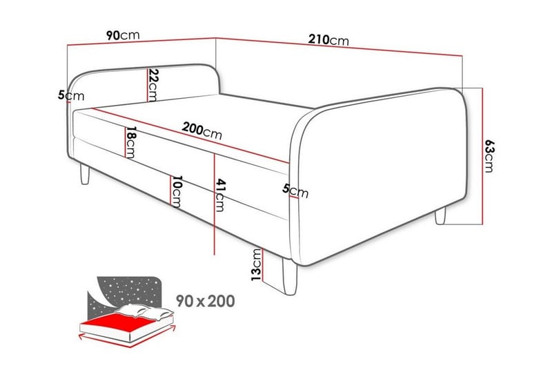 Midfeld Ramsäng 90x200 cm - Möbler - Säng - Ramsäng