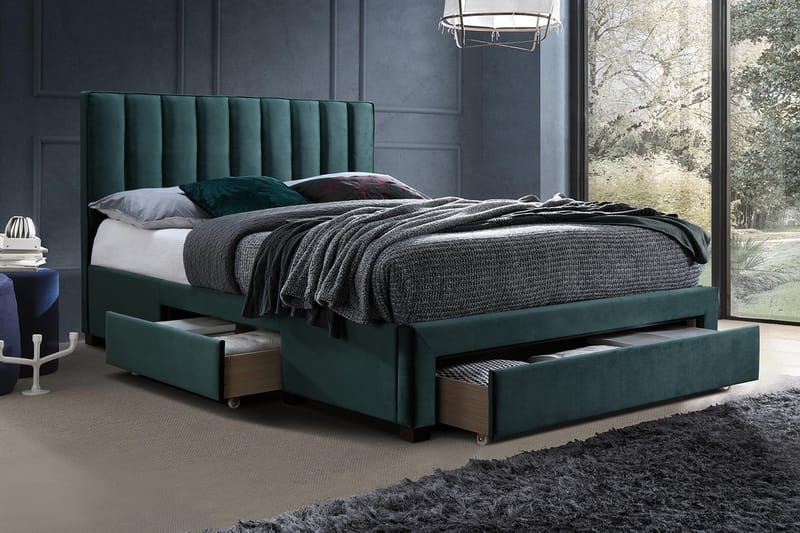Säng Grace Med Madrass Harmony Delux 160x200 cm - Komplett sängpaket - Dubbelsäng - Ramsäng