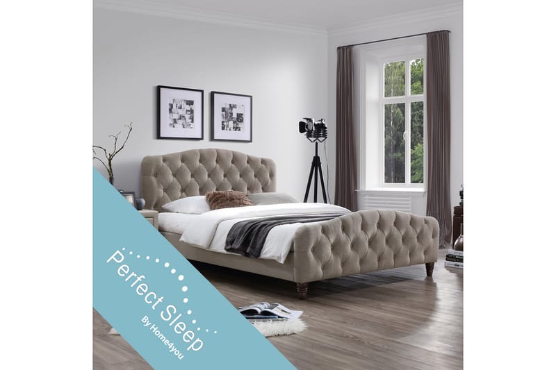 Säng SANDRA med madrass HARMONY TOP 160x200cm - Komplett sängpaket - Dubbelsäng - Ramsäng