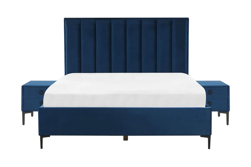 Sovrumsset dubbelsäng 160x200 cm - Blå - Komplett sängpaket - Dubbelsäng - Familjesäng - Ramsäng