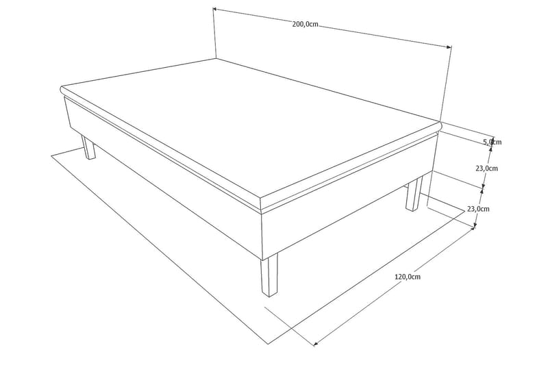 Viken Bas Ramsäng 120x200 cm - Grå/Vit - Möbler - Säng - Ramsäng