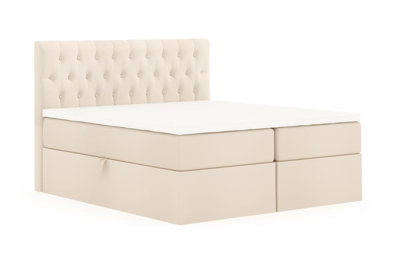 Boxy Box Bed 180x200 cm - Beige - Dubbelsäng med förvaring - Sängar med förvaring - Dubbelsäng