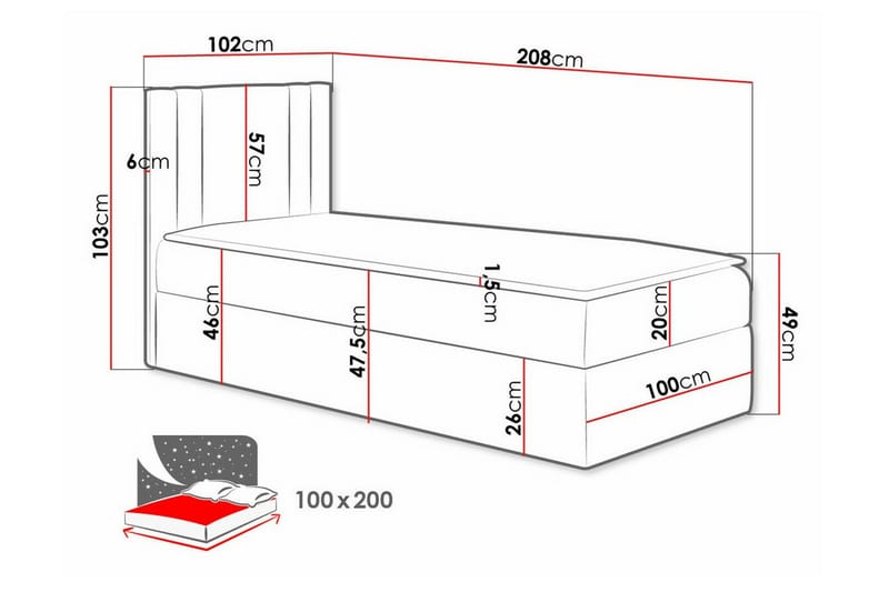 Betvallen Sängram 100x200 cm - Möbler - Säng - Sängram & sängstomme