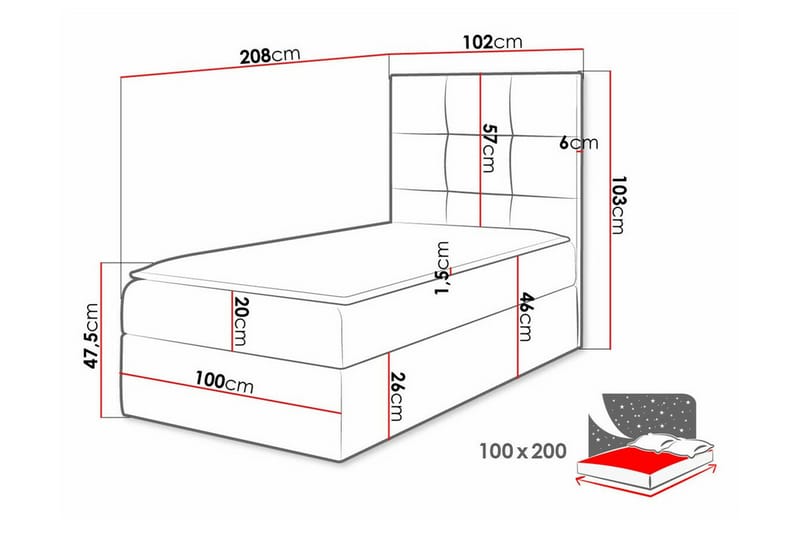 Boisdale Sängram 100x200 cm - Sängram & sängstomme