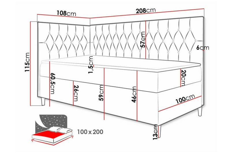 Boisdale Sängram 100x200 cm - Möbler - Säng - Sängram & sängstomme