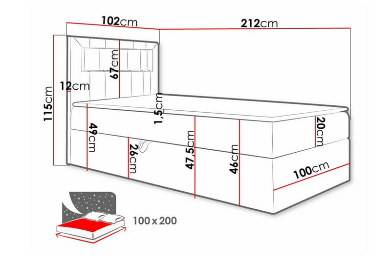 Boisdale Sängram 100x200 cm - Sängram & sängstomme