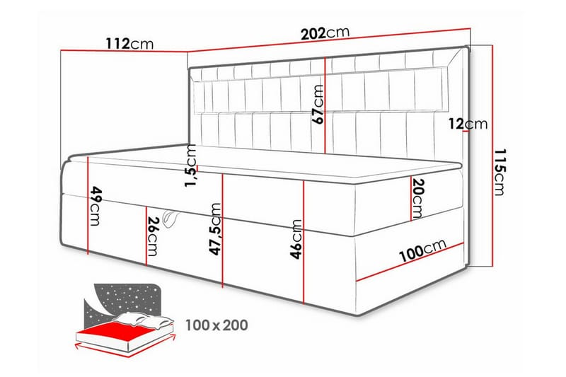 Boisdale Sängram 100x200 cm - Möbler - Säng - Sängram & sängstomme