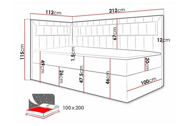 Boisdale Sängram 100x200 cm - Möbler - Säng - Sängram & sängstomme