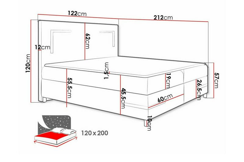 Boisdale Sängram 120x200 cm - Möbler - Säng - Sängram & sängstomme