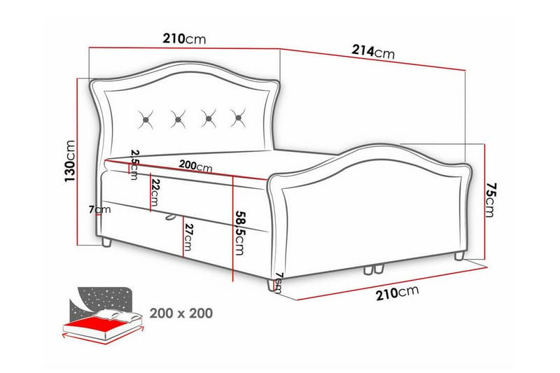 Boisdale Sängram 200x200 cm - Möbler - Säng - Sängram & sängstomme