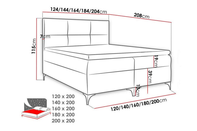 Boisdale Sängram 200x200 cm - Möbler - Säng - Sängram & sängstomme