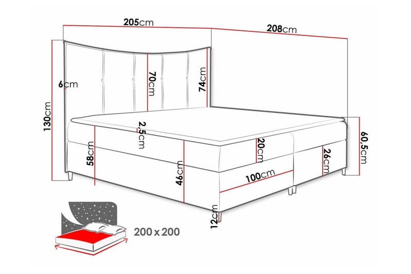 Boisdale Sängram 200x200 cm - Sängram & sängstomme