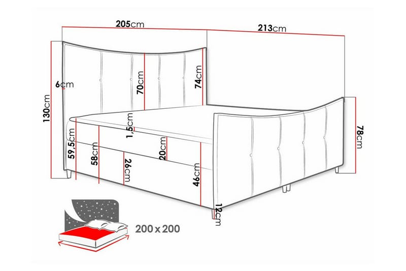 Boisdale Sängram 200x200 cm - Sängram & sängstomme