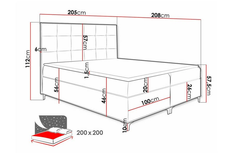 Boisdale Sängram 200x200 cm - Sängram & sängstomme