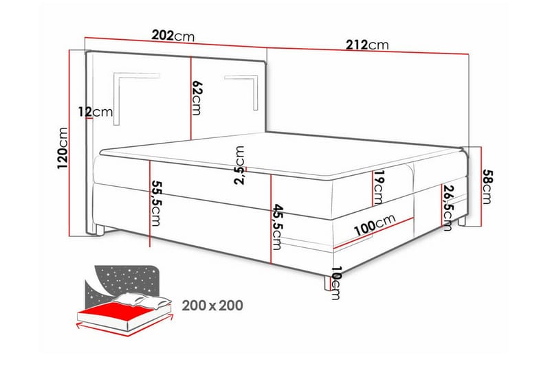 Boisdale Sängram 200x200 cm - Sängram & sängstomme