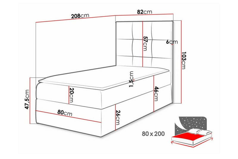 Boisdale Sängram 80x200 cm - Möbler - Säng - Sängram & sängstomme