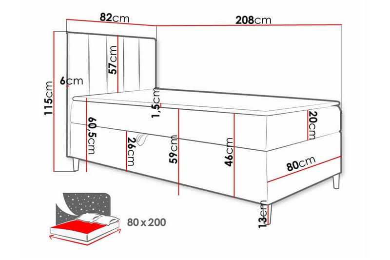 Boisdale Sängram 80x200 cm - Möbler - Säng - Sängram & sängstomme