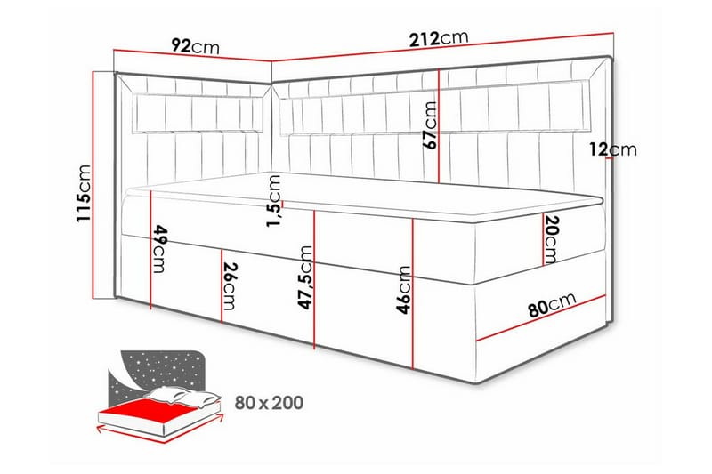 Boisdale Sängram 80x200 cm - Sängram & sängstomme