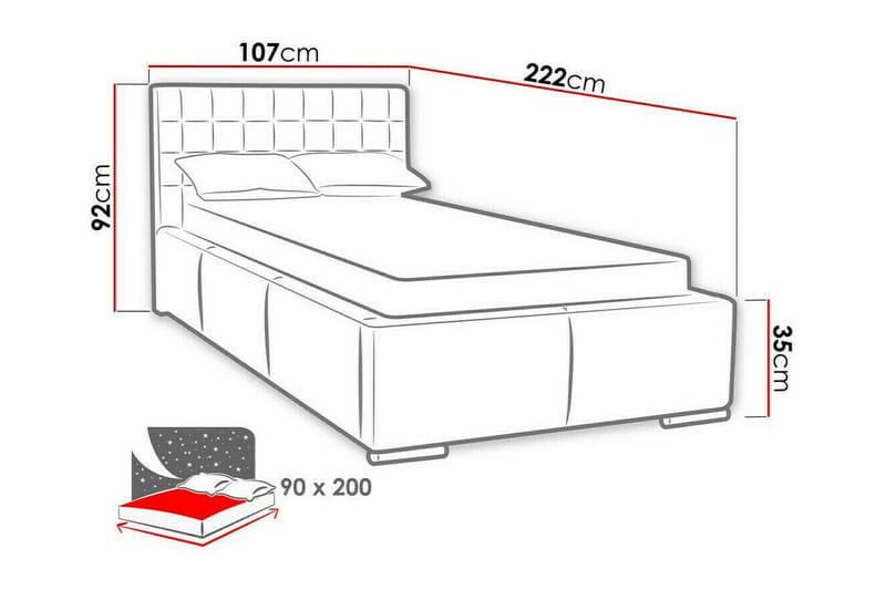 Boisdale Sängram 90x200 cm - Sängram & sängstomme