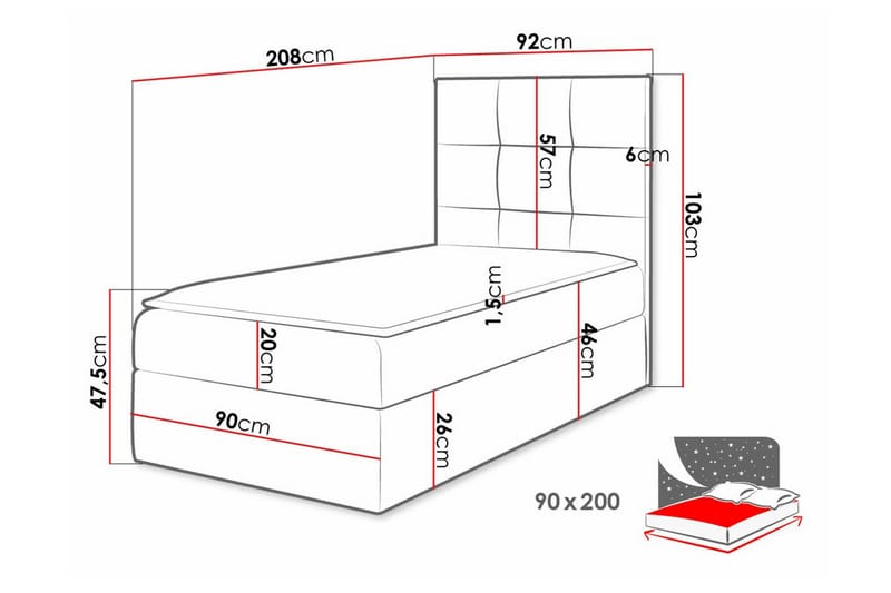 Boisdale Sängram 90x200 cm - Sängram & sängstomme