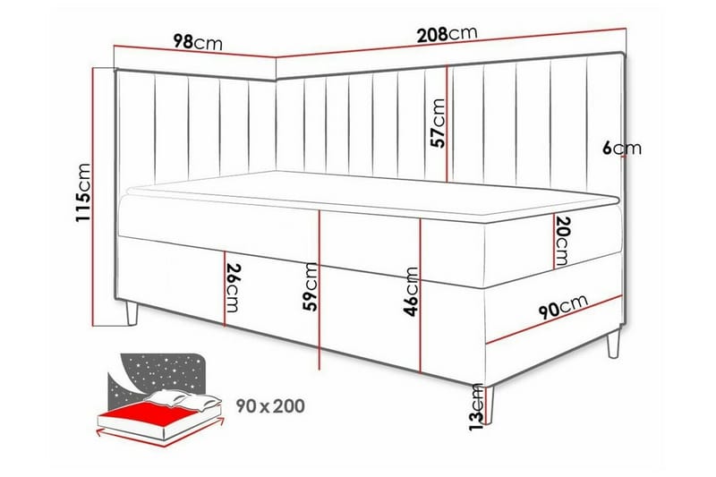 Boisdale Sängram 90x200 cm - Möbler - Säng - Sängram & sängstomme