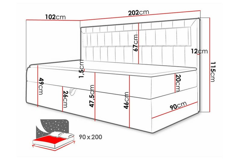 Boisdale Sängram 90x200 cm - Möbler - Säng - Sängram & sängstomme