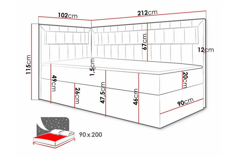 Boisdale Sängram 90x200 cm - Möbler - Säng - Sängram & sängstomme