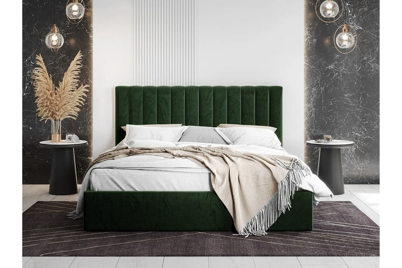 Derry Sängram 160x200 cm - Grön - Sängram & sängstomme