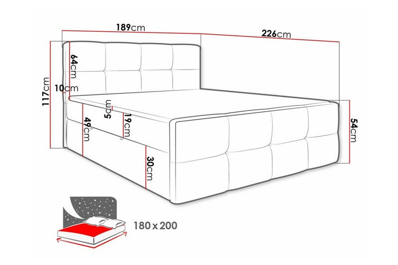 Derry Sängram 180x200 cm - Sängram & sängstomme