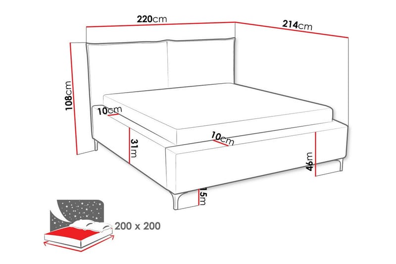 Knocklong Sängram 200x200 cm - Möbler - Säng - Sängram & sängstomme