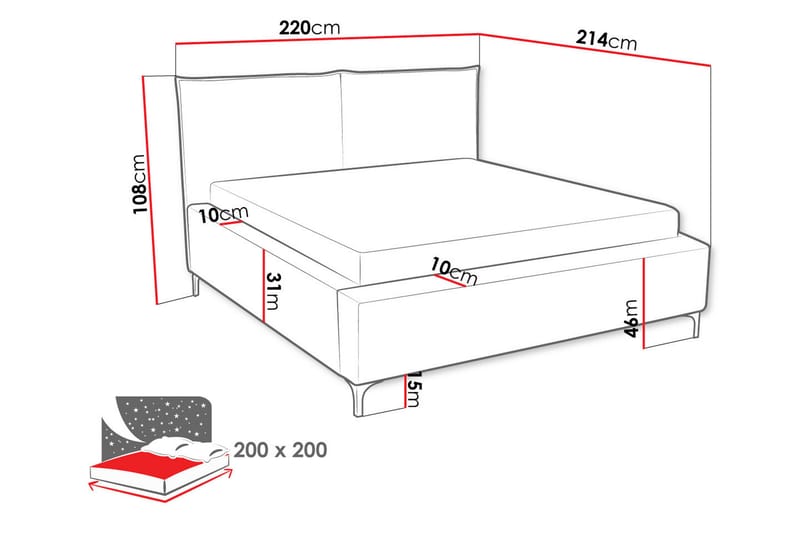 Knocklong Sängram 200x200 cm - Möbler - Säng - Sängram & sängstomme