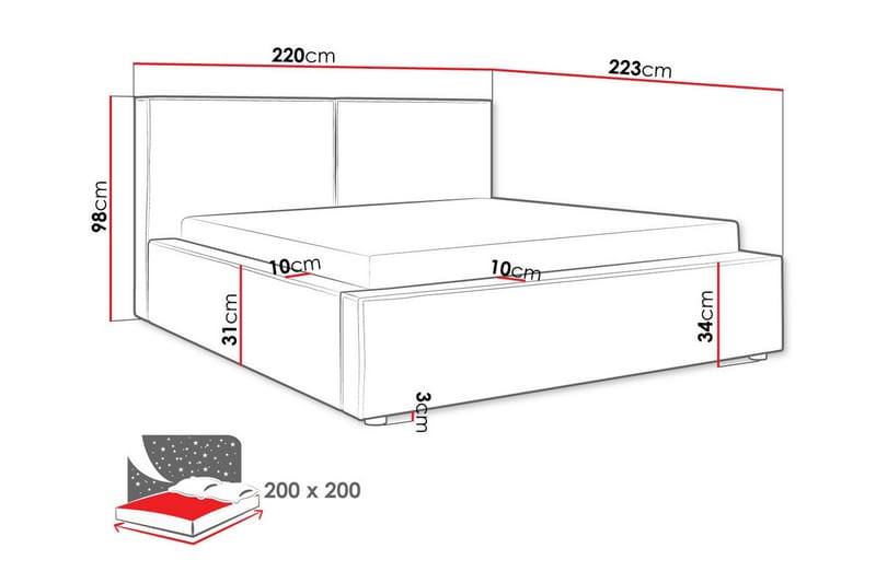 Knocklong Sängram 200x200 cm - Möbler - Säng - Sängram & sängstomme