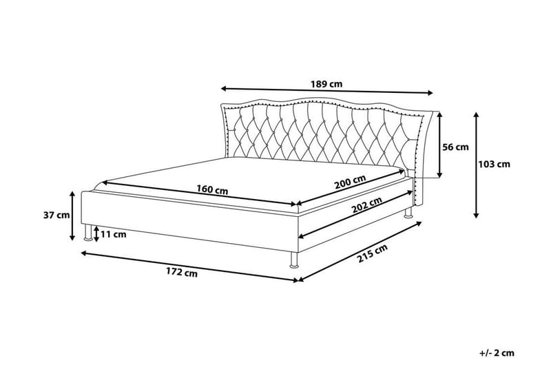 Metz Dubbelsäng 160|200 cm - Grå - Möbler - Säng - Sängram & sängstomme